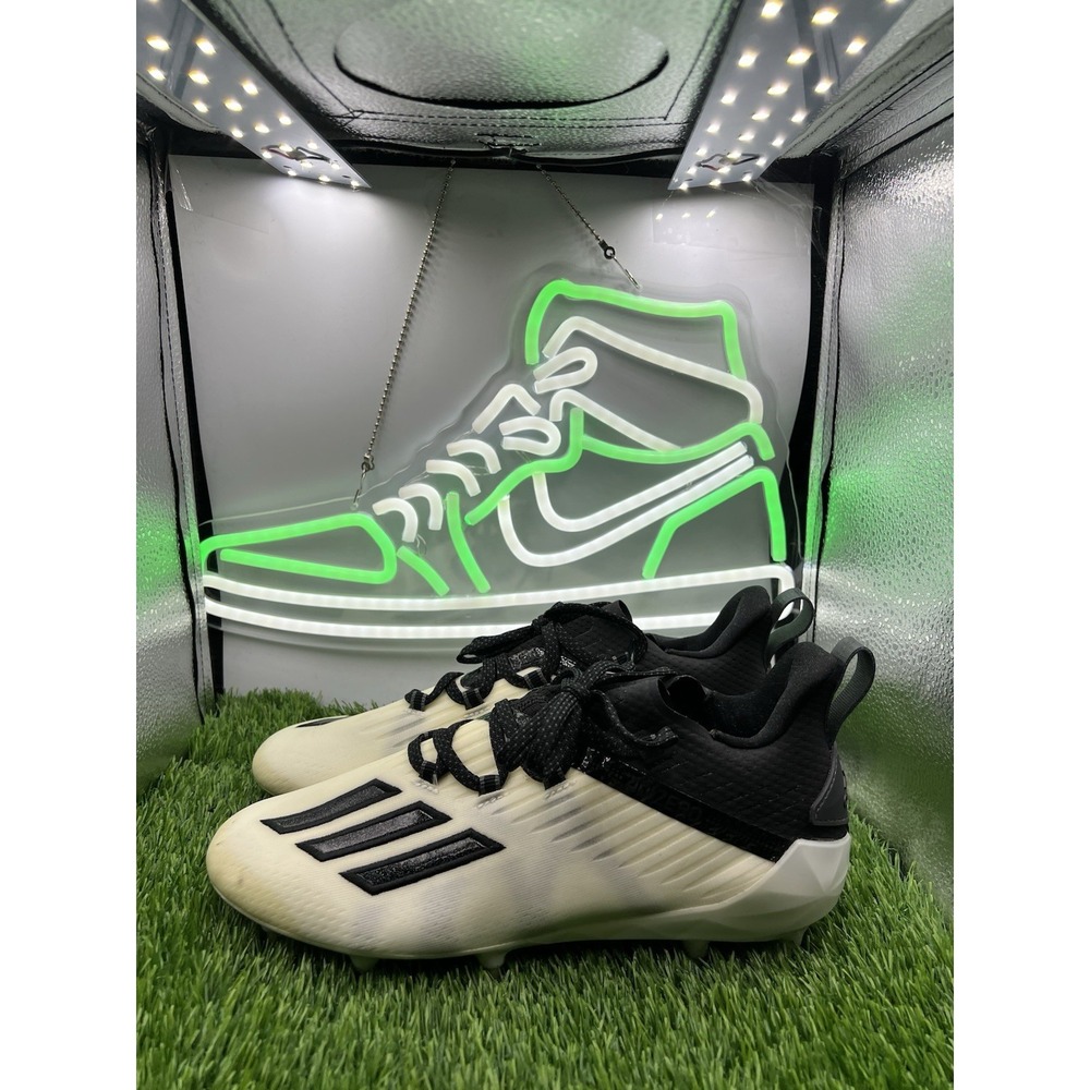 Adidas Adizero Men's Low Football Cleats White Black EF7610 Size‎ 8.5 NWOB